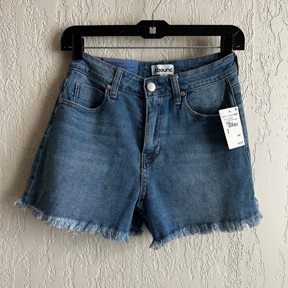 Abound Blue Medium Wash High Rise Shorts Sz 26